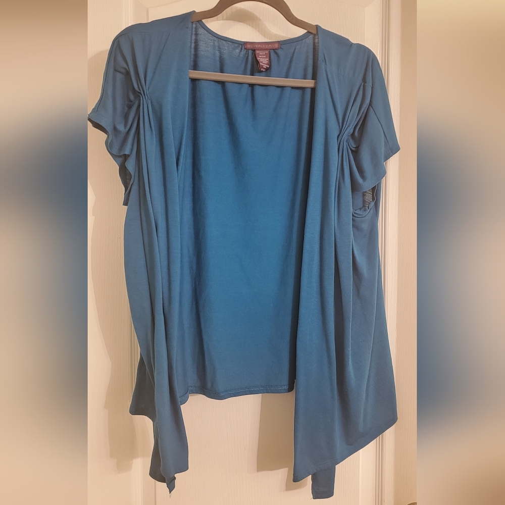 Blue short sleeve cardigan (16/18 W)